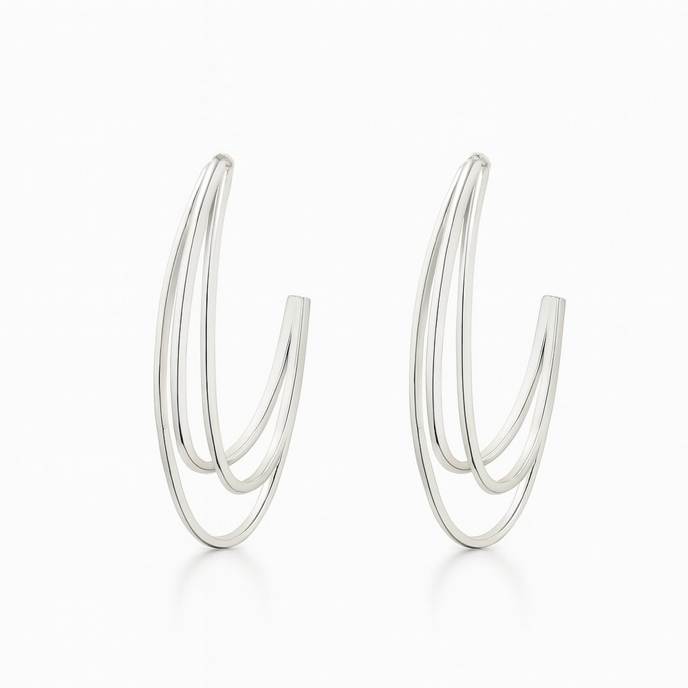 Elegant Silver Bold Stud Earrings